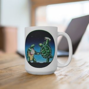 Terrapin Turtle Dance 15oz Ceramic Mug — Whimsical Grateful Turtle Design
