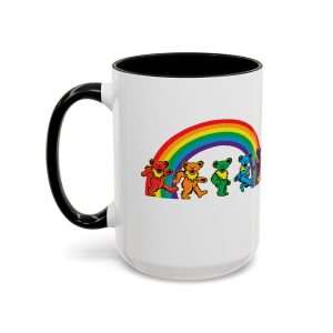 Grateful Dead Rainbow Dancing Bears Accent Coffee Mug – Colorful Pride Rainbow Mug