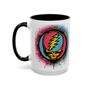 Grateful Dead Lightning Skull Accent Coffee Mug — Colorful Design (15oz)