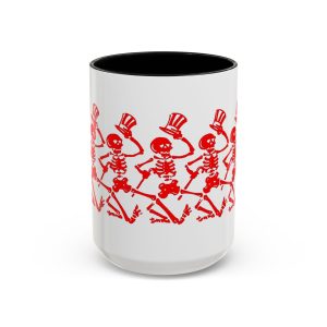 Red Dancing Skeletons Coffee Mug — Red Skeleton Grateful Dead Mug