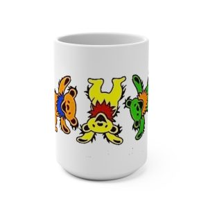 Strange trip Dancing Bears 15oz Coffee Mug — Retro Tie-Dye Grateful Dead Style